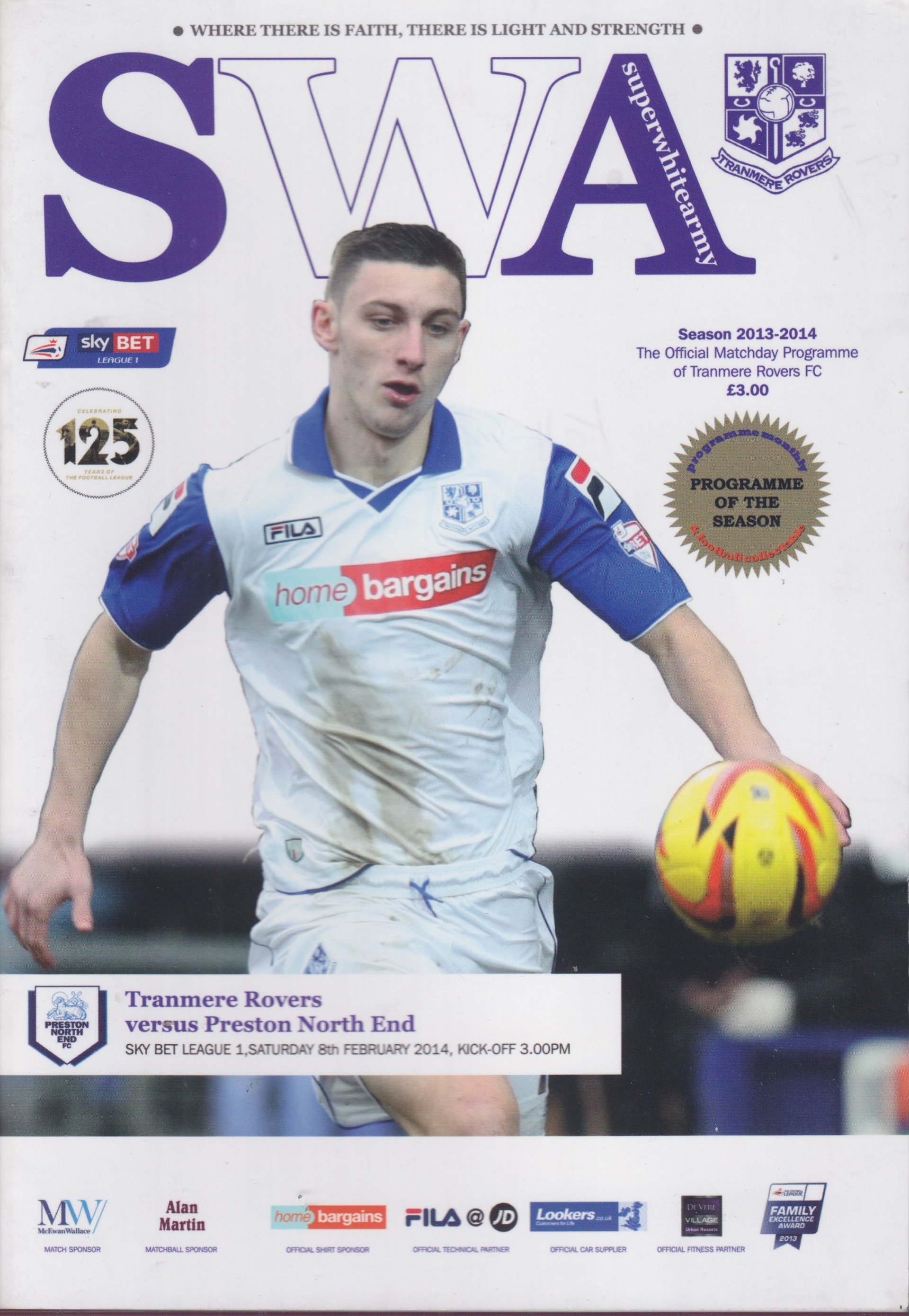 Tranmere Rovers v Preston North End match programme